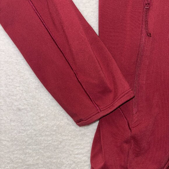 Arcteryx Jacket Mens Medium Dark Red Cherry Zip Up Lightweight Activewear Hoodie - Picture 3 of 7